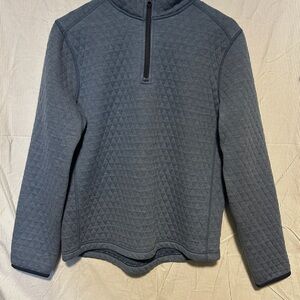 J. Crew Quilted Quarter Zip Sweater in Slate Blue Mens Medium